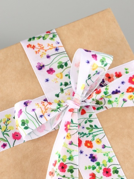 Лента атласная 25мм, весеннее поле АУ 9898114