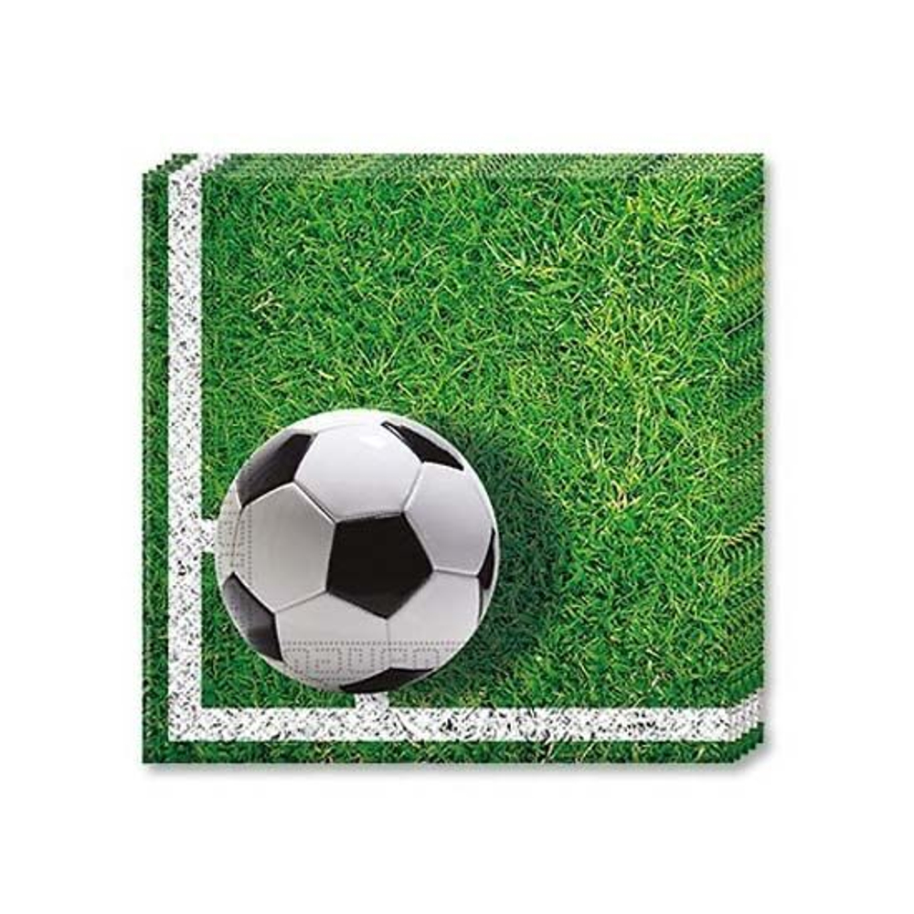 Салфетки Футбол зеленый, газон, 20 штук