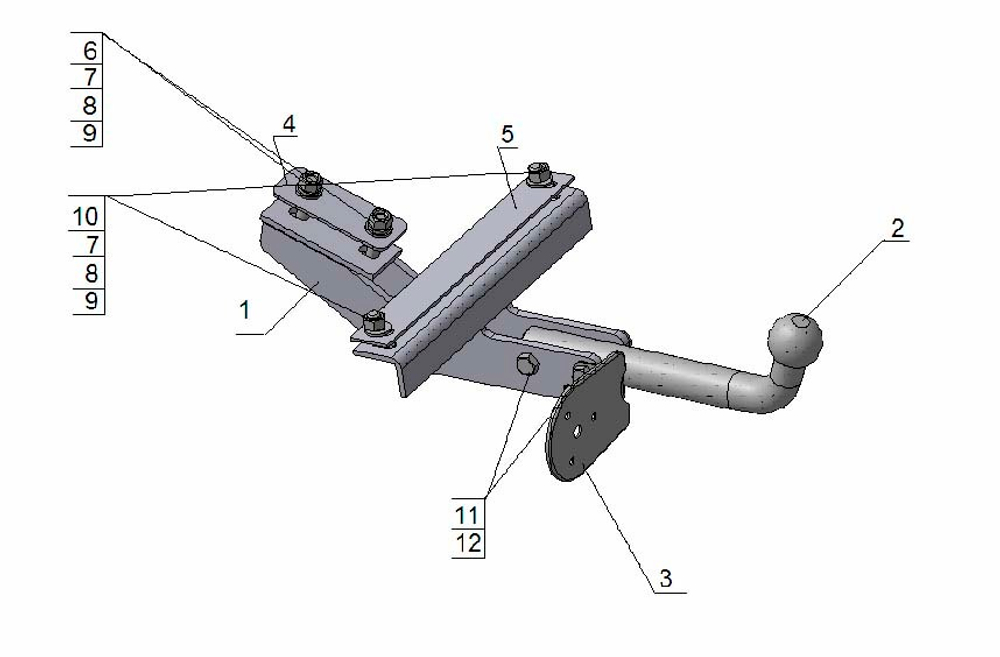 Фаркоп AvtoS HY 14 для Hyundai Matrix 2001-2010(паспорт и сертификат в комплекте)(без электрики)