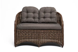 Равенна, диван коричневый/соломенный, искусственный ротанг