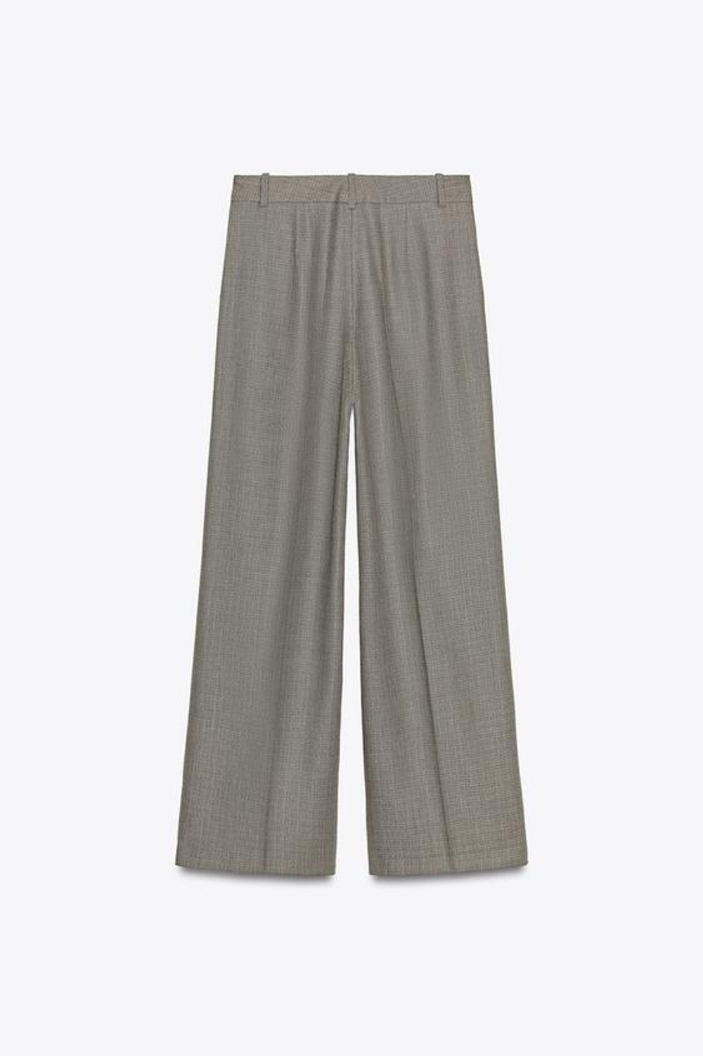 ZARA ШИРОКИЕ БРЮКИ С ЗАЩИПАМИ, ПЕСОЧНЫЙ / ЧЕРНЫЙ