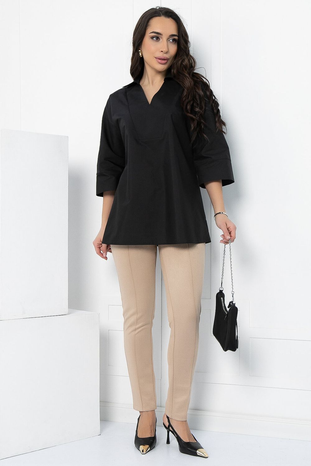 Блуза Легкость движения (черная) Б12831-30М LT Collection