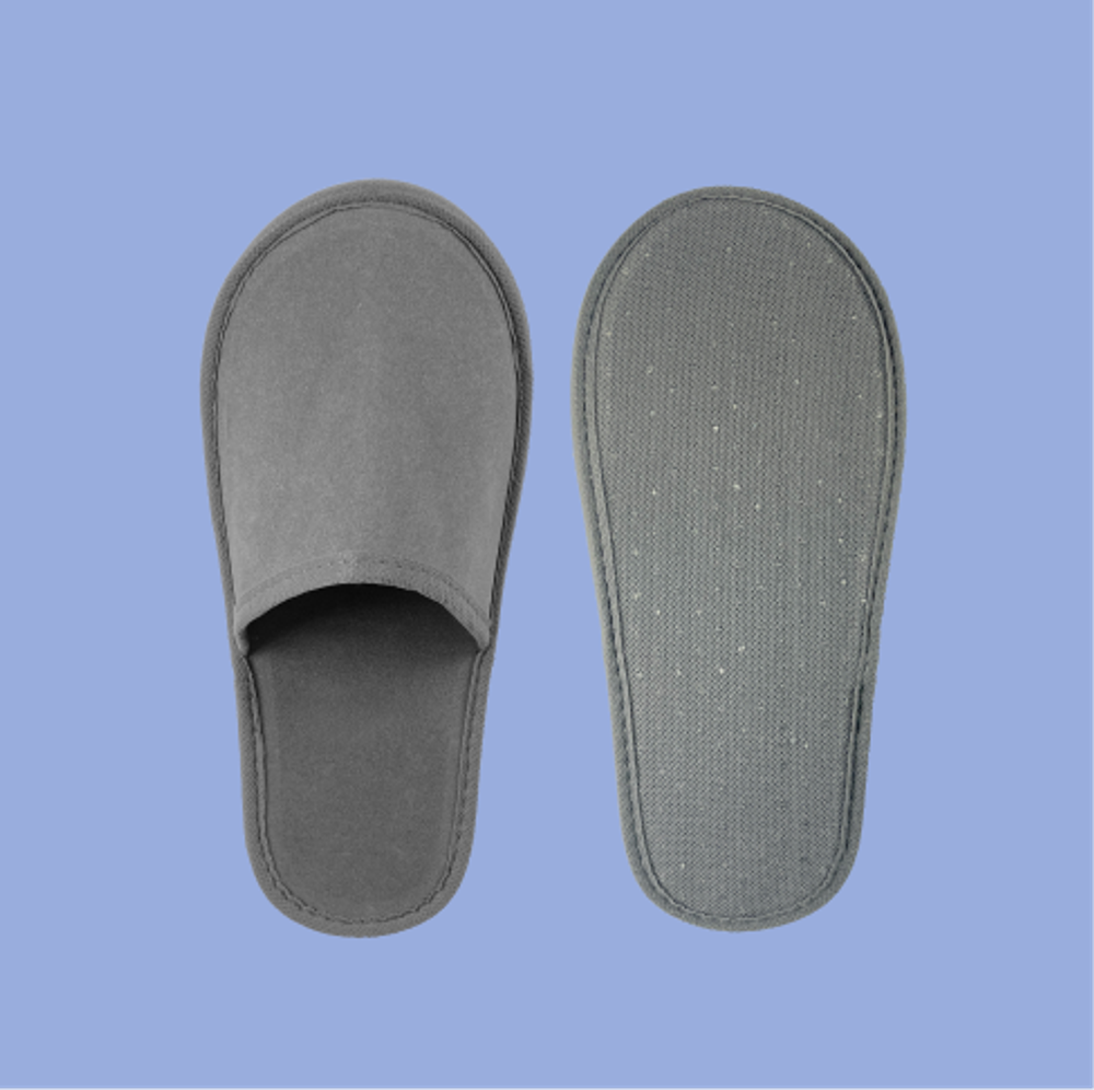 Тапочки серые, закрытый мыс, подошва 5 мм с анти-скользящим вкраплением