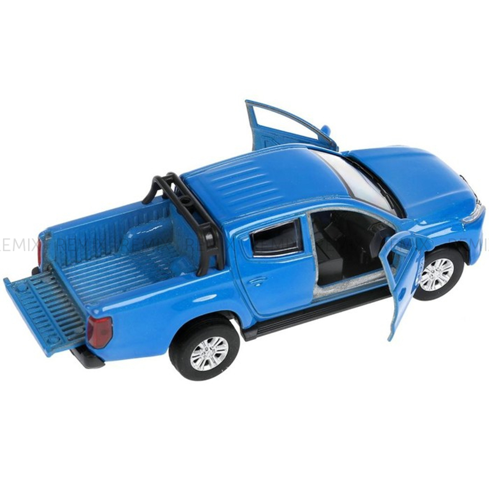 Машина металлическая Mitsubishi L200, 13 см, двери, багаж, инерция, цвет синий