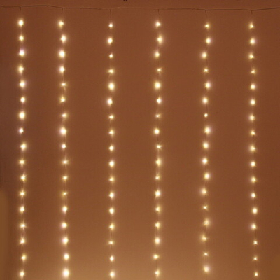 Гирлянда для улицы ЗАНАВЕС «Хвост» ш3м* в3м 300 ламп LED, 8 реж, USB, 220V + пульт,IP-54. Теплый белый