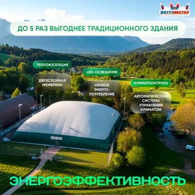 Теннисный купол Дворцовая подача, 36x36x9 м