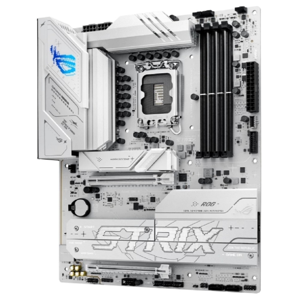 Материнская плата ASUS ROG STRIX B860-A GAMING WIFI (Socket 1851, ATX, 4xDDR5(256GB), DP / HDMI / USB4, 1xPCIe 5.0x16 / 1xPCIe 4.0x16, 1xLAN(2.5GbE), Wi-Fi, BT, 4xSATA 6Gb / s, 4xM.2, 2xType-C, 4xUSB 3.2, 4xUSB 2.0)