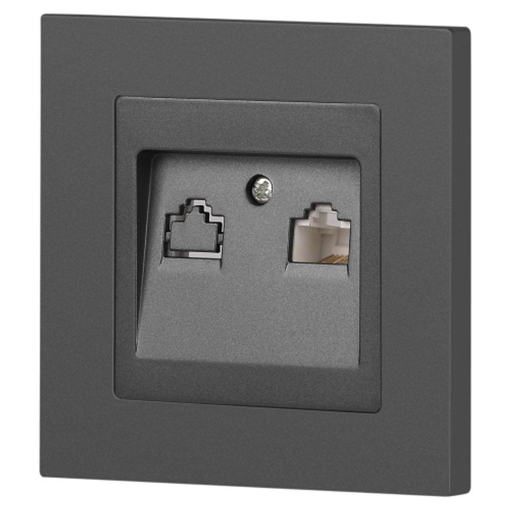 Розетка Intro Accent 6-303-07 информационная RJ45, IP20, СУ, графит