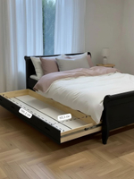 Кровать 180х200, Мелания, двуспальная, с местом для хранения, массив березы, черная, Dipriz