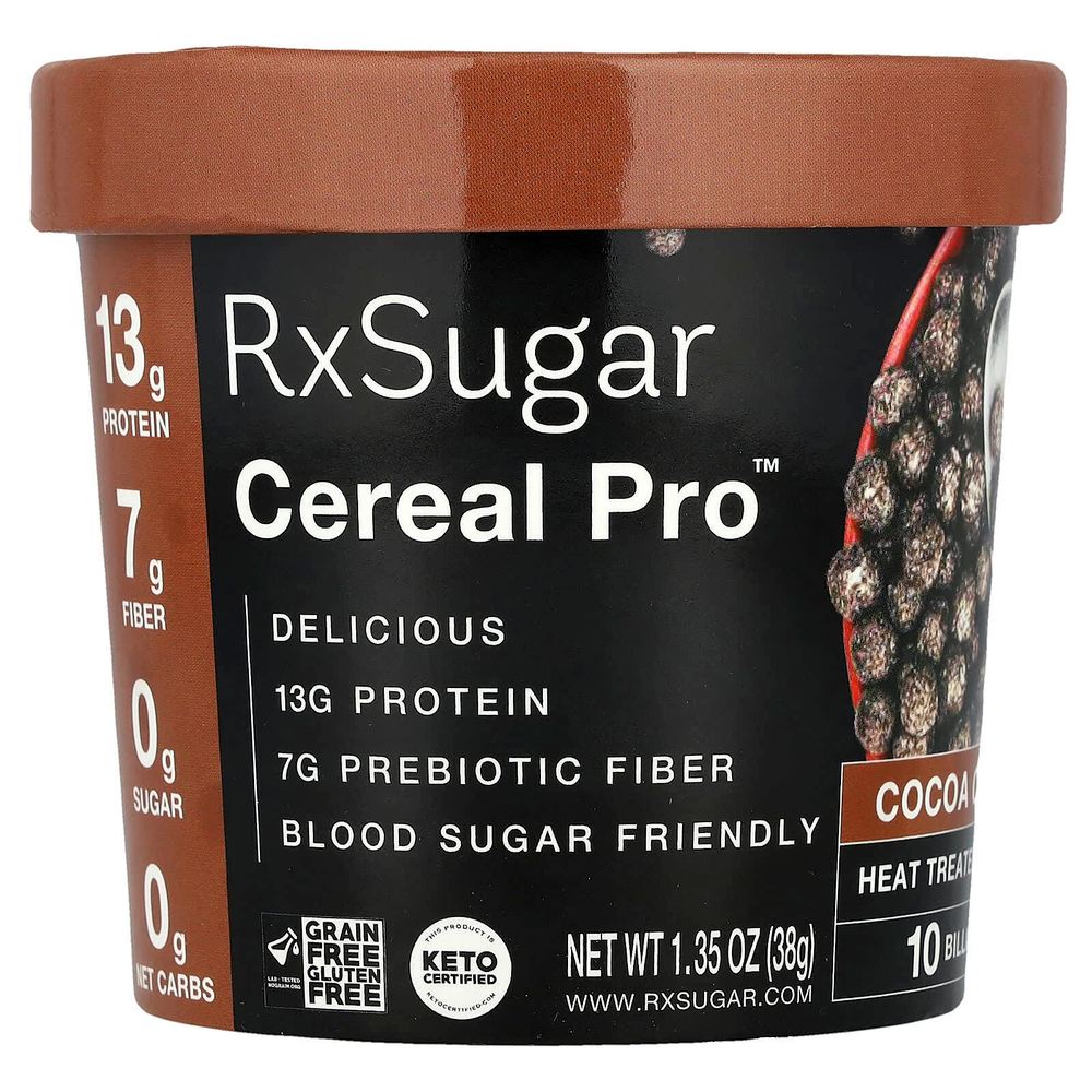 RxSugar, Cereal Pro ™, какао, 38 г (1,35 унции)