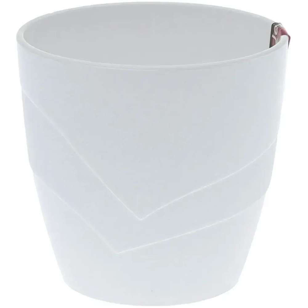 Кашпо для цветов пластиковое 2л d-15см «Грация» со вставкой белый
