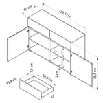 Комод Лайн 2дв+2ящ Н783х1194х400