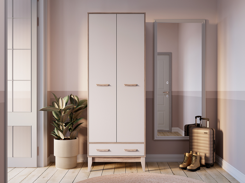 Шкаф 2х ств. ШК-04 МС Скандика дуб смоки/кашемир