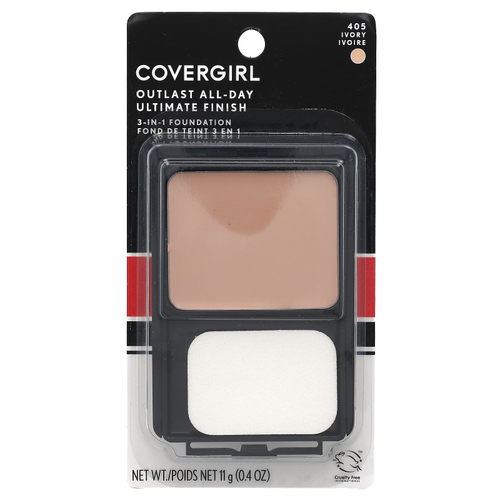 Covergirl, Outlast All-Day Ultimate Shine, тональный крем 3 в 1, оттенок 405 слоновая кость, 11 г (0,4 унции)