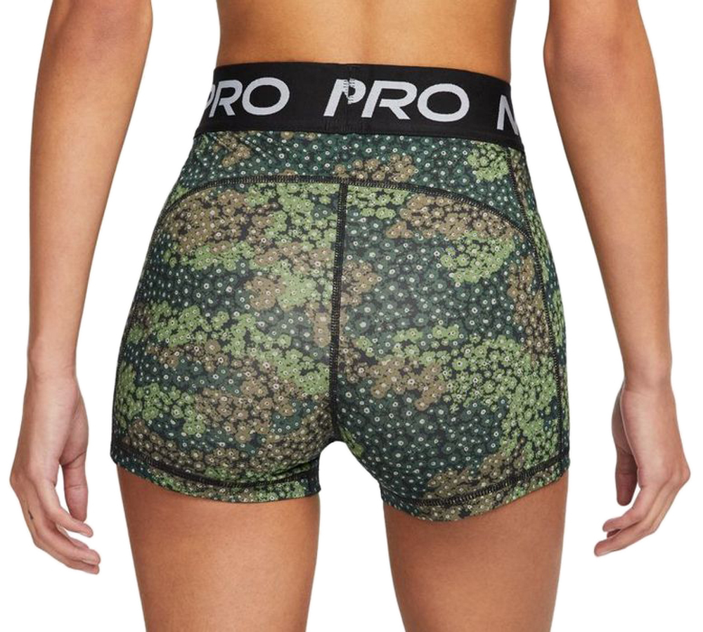 Женские теннисные шорты Nike Pro Dri-Fit Short 3in W - treeline/black/white