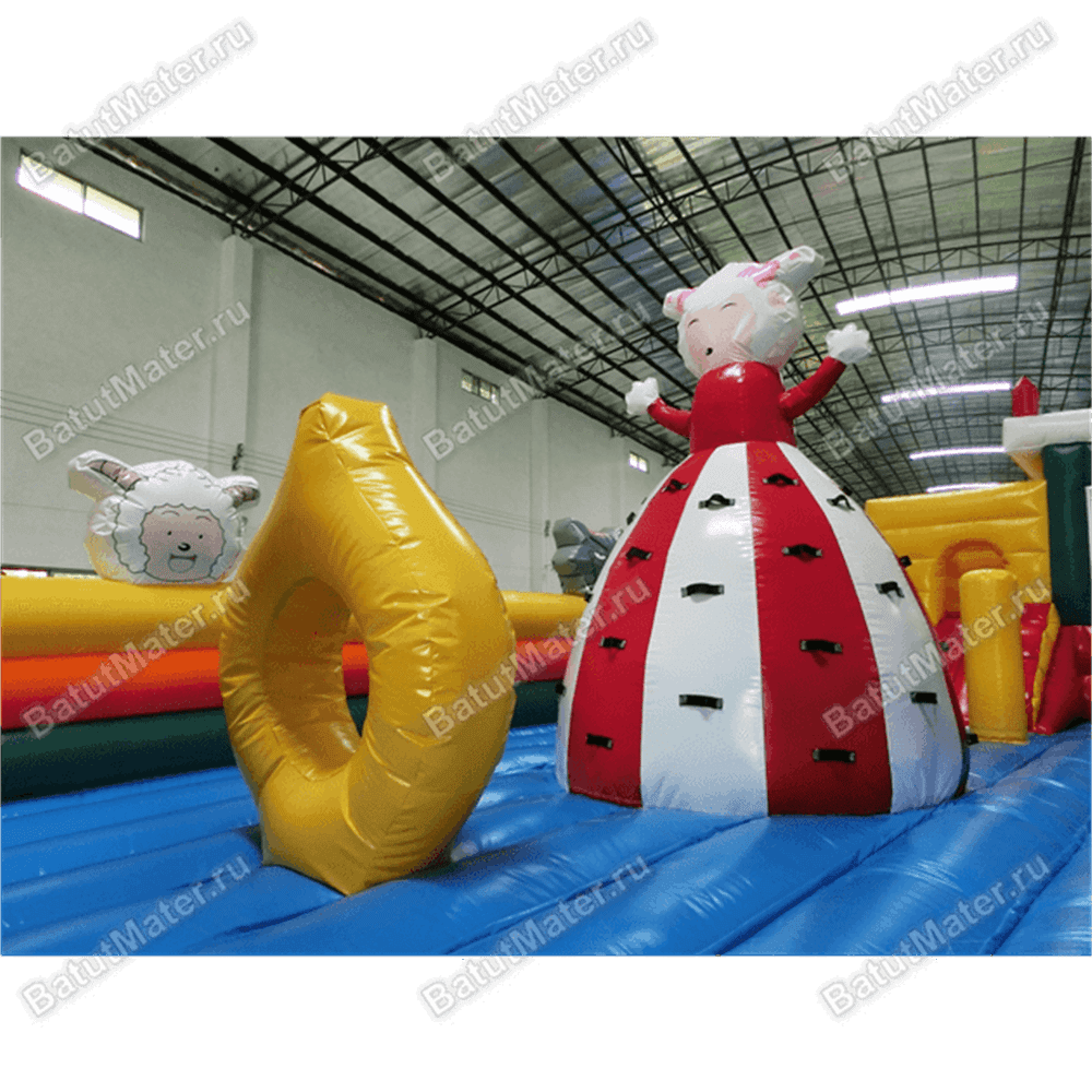 Надувной батут с крышей "Злой страшный серый волк"