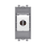 Компьютерная розетка RJ-45 без шторки модульная, кат.5е, "Avanti", "Закаленная сталь", 1 модуль