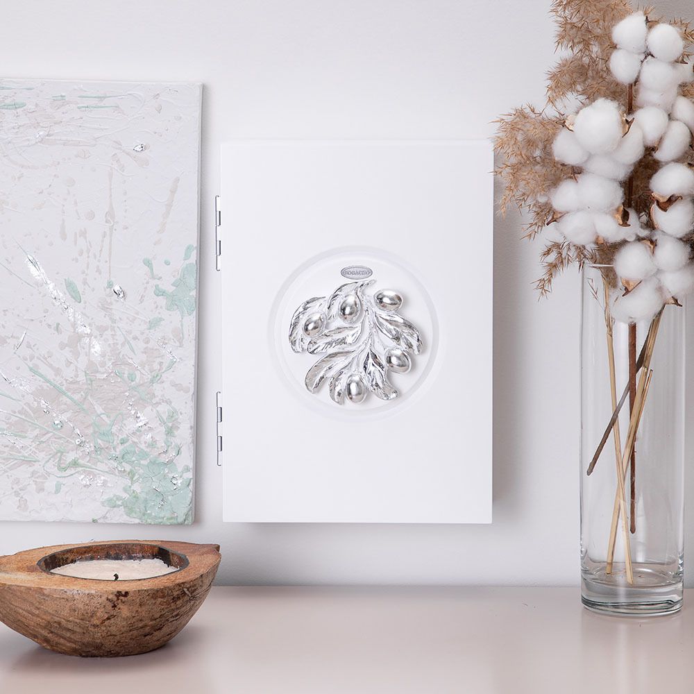 Полка ключница Oliva Branch (Олива Бранч) 2 Айс Античное серебро