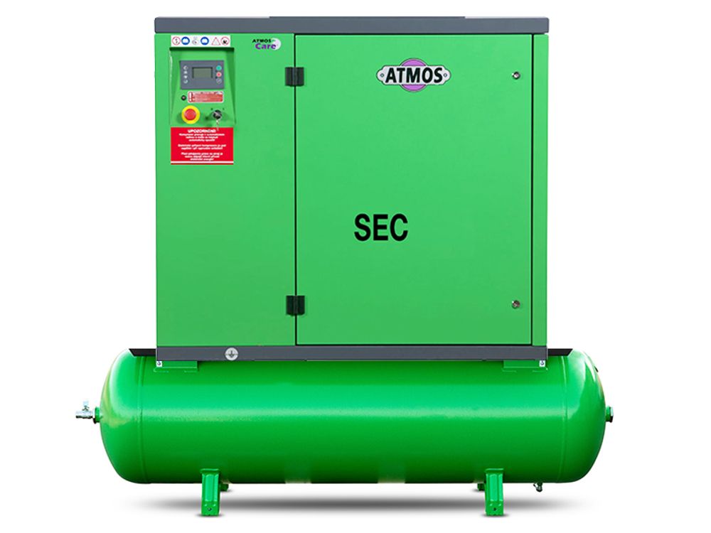 Винтовой компрессор ATMOS SEC150-R-10-500 на ресивере 500 литров