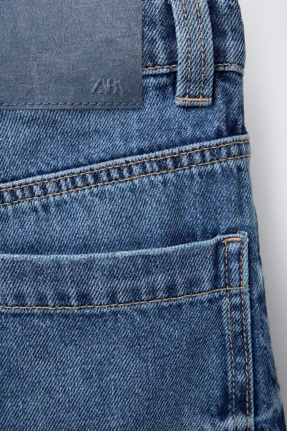 ZARA ДЖИНСОВЫЕ БЕРМУДЫ RELAXED BAGGY, ЗЕЛЕНОВАТО-СИНИЙ