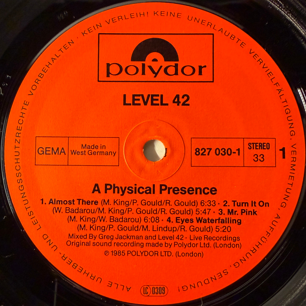 Level 42 ‎– A Physical Presence 2LP (Германия 1985г.)