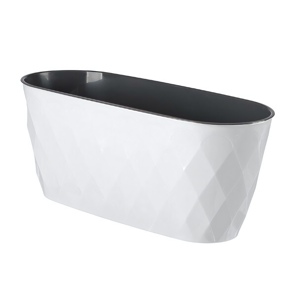 Горшок для цветов Laurel овальный 354*152*150 мм, 5 л с дренажной вставкой (белый)