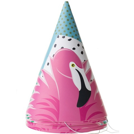 Колпаки праздничные «Фламинго», 6 шт
