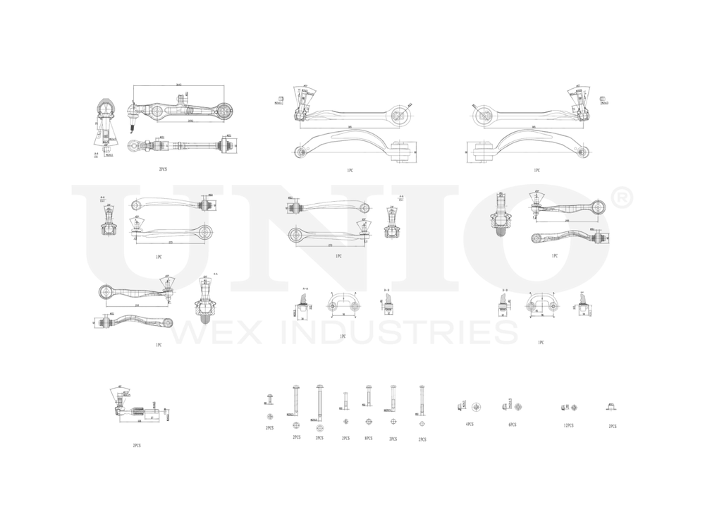 Комплект деталей подвески передний UNIO SSP-40185