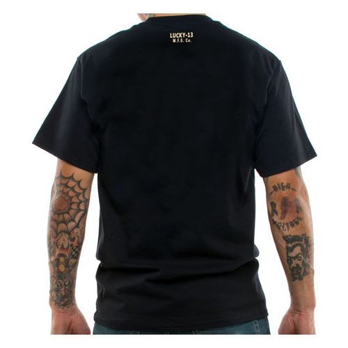 LUCKY13 PIRATE SKULL T-SHIRT BLACK