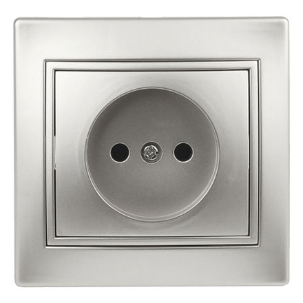 Розетка Intro Plano 1-201-03 без заземления 2P 16А-250В IP20 СУ алюминий
