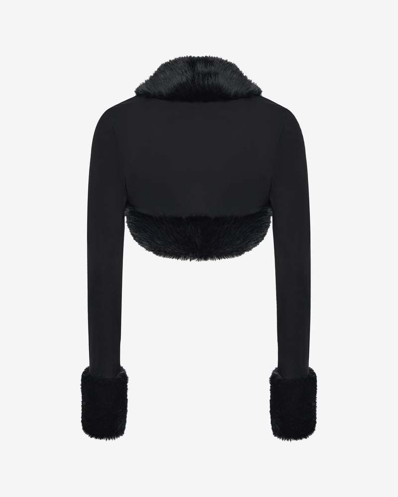 Болеро из трикотажной ткани с мехом