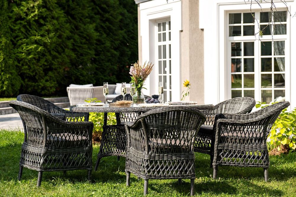 "Эспрессо–150 S" обеденная группа плетеная, цвет графит