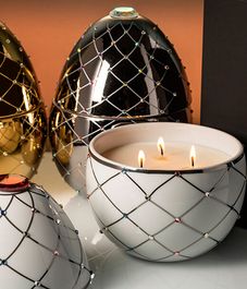 White with Silver Stripes, свеча Bois de Russie, Ladenac Milano