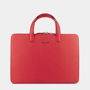 Сумка для документов и техники 13 - 14 из кожи теленка, красного цвета