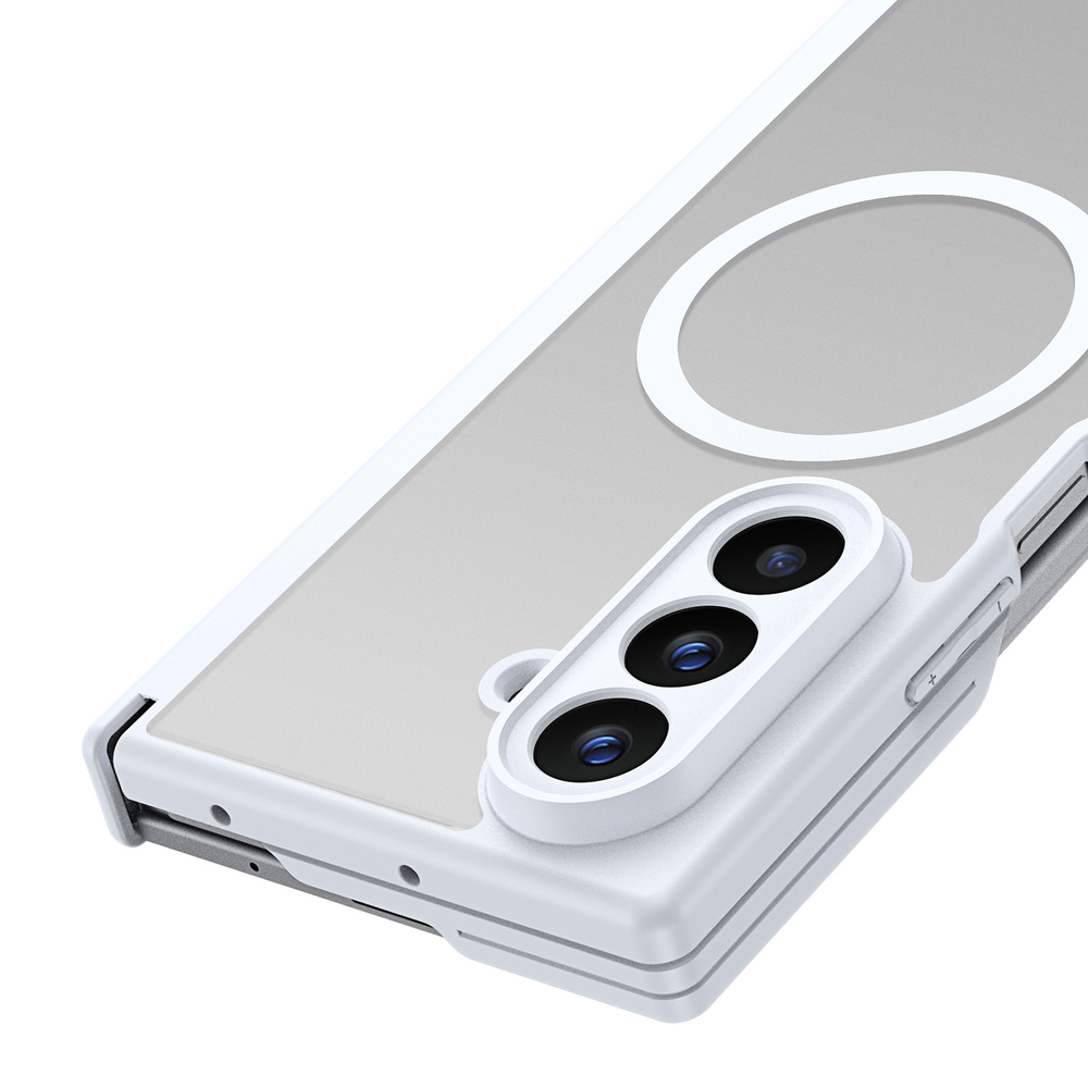 Чехол матовый полупрозрачный белого цвета с MagSafe для Samsung Z TriFold, серия Expn Series Magnetic от Dux Ducis