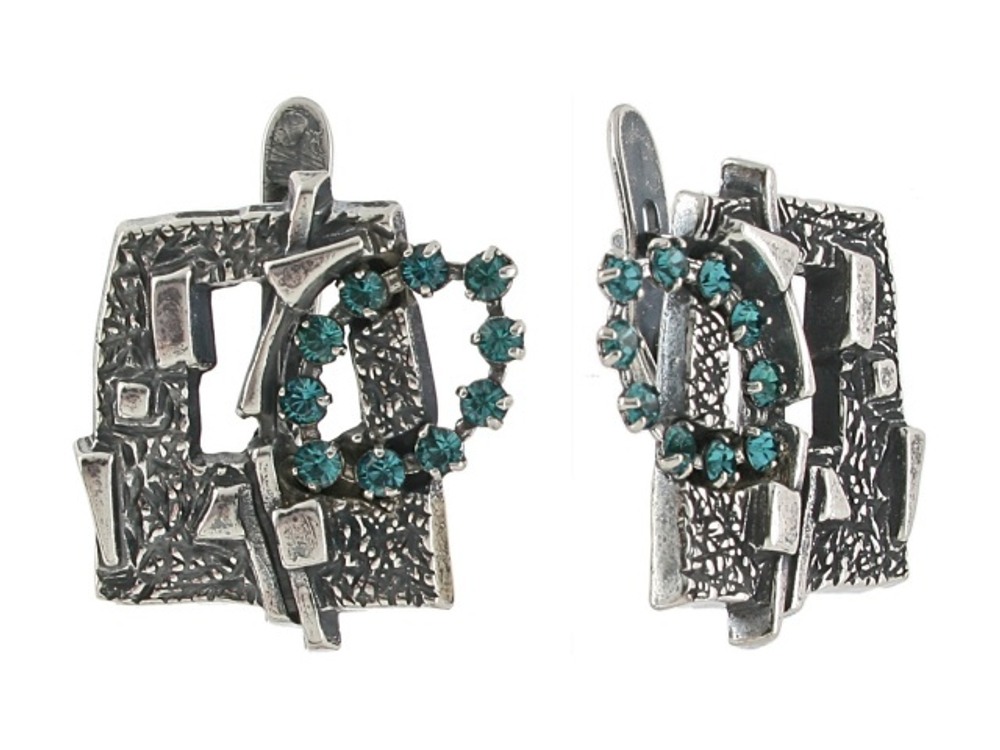 "Даце" серьги в серебряном покрытии из коллекции "Прибалтика" от Jenavi  с английским замком