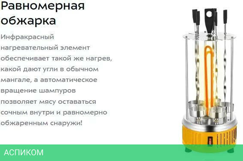 Электрошашлычница Kitfort КТ-1408