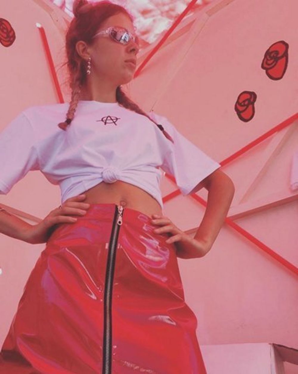 Юбка Лак Красная