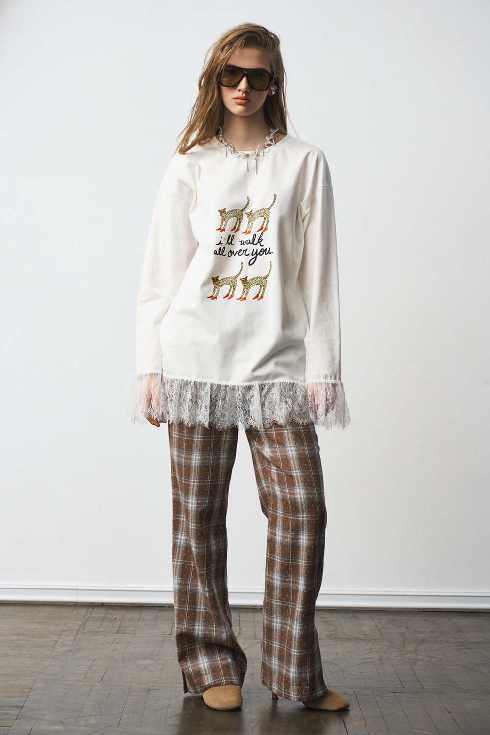 Брюки 1306 принт клетка