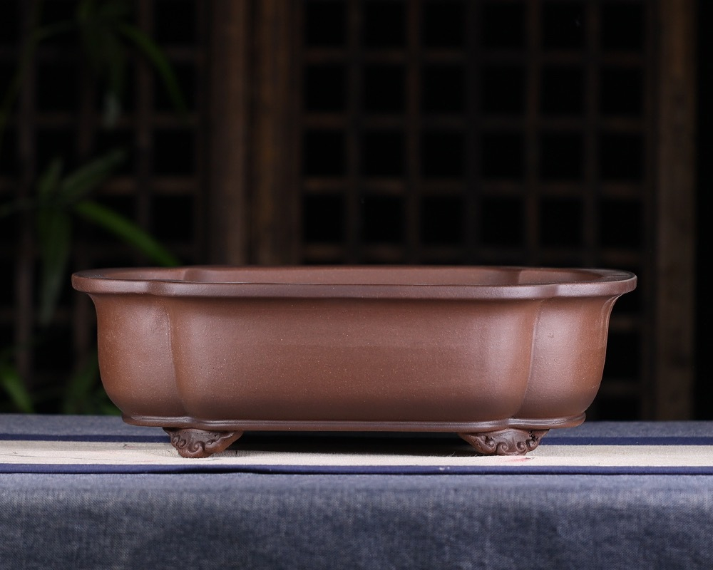 Состаренный неглазурованный горшок для бонсай высокого качества (исинская керамика) | 40.0*30.0*13.0