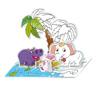 Раскраска.3D Зоопарк