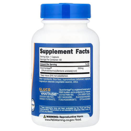 Nutricost, Дигидроберберин, 200 мг, 60 капсул