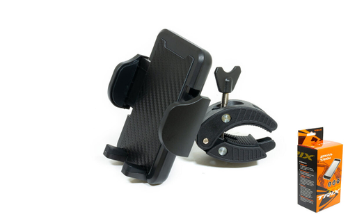Держатель мобильного телфона TRIX, максимальная ширина 95мм, крепление на руль, пластиковый, рифленый черный