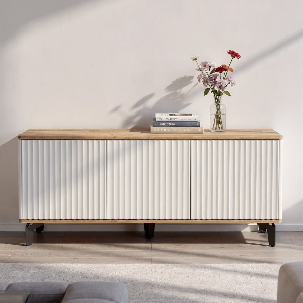 Тумба под телевизор на ножках ROYAL 5041 эко (Дуб Кантри-Черный)