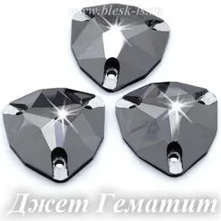 Пришивной триллиант Dongzhou с 3 отверстиями, Джет Гематит