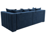 Диван прямой Лига-052 НПБ, BRUT 11 синий, Велюр, 128767