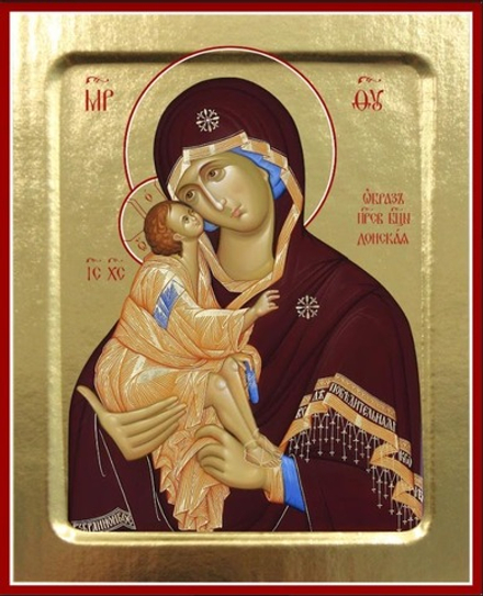 Икона Пресвятой Богородицы, Донская на дереве: 125 х 160 (Синопсисъ)