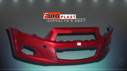 Передний бампер  в цвет для Chevrolet Aveo T 300 06U Flame Red 06U Темно — красный