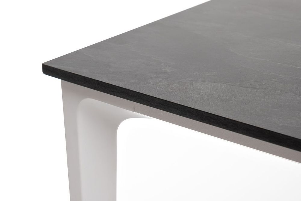 "Малага" обеденный стол из HPL 90х90см, цвет "серый гранит", каркас белый