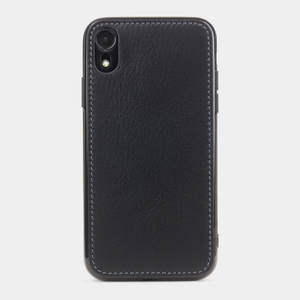 Чехол-накладка кожаная для iPhone XR черного цвета